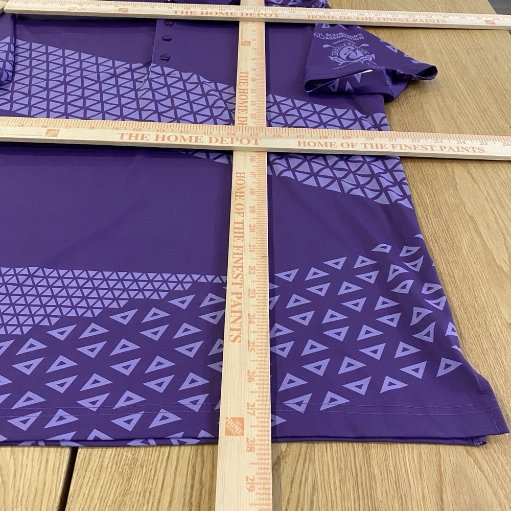 Five Birdies polo Men's Medium Purple Geometric Short Sleeve Endalz Pro-am - Picture 8 of 9